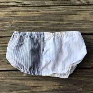 Blue and White Crop Top